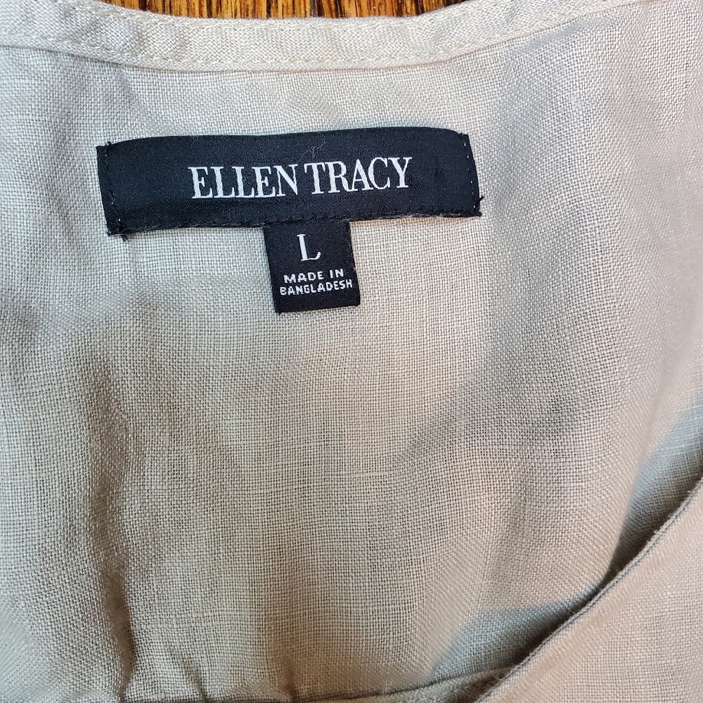 Ellen Tracy 100% Linen V-Neck 3/4 Sleeve Tunic - Picture 6 of 12